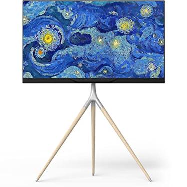 Imagem de ONKRON Suporte de TV de tripé para tela de 32-65 polegadas até 35 kg, suporte de TV ajustável em altura com giratório, suporte de piso de TV máximo VESA 400 x 400, suporte de TV de canto moderno com