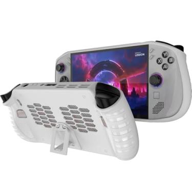 Imagem de NINKI Capa protetora para Lenovo Legion GO S 20.3 cm 2025 com suporte, capa protetora de silicone leve com absorção de choque para Lenovo Legion GO S protetor de para-choque acessórios branca