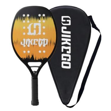 Imagem de JIKEGO Kit Raquete de Beach Tennis em Fibra de Carbono Fibra de Vidro, Beach Tennis Racket para Praia, Superfície fosca ou brilhante, Leve e Resistente, Controle e Potência para Iniciantes e Avançados