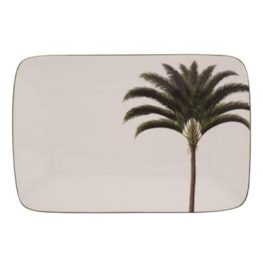Imagem de Bandeja Retangular 27cm Porcelana Schmidt - Dec. Palmeira, 2258, 27
