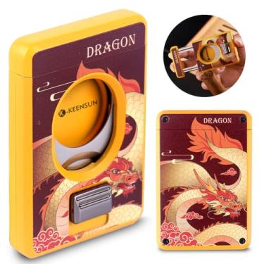 Imagem de KEENSUN - Cortador de charuto de dragão com impressão 3D de aço inoxidável guilhotina de liga de zinco com um sistema de bloqueio de pressão, calibre 60 anéis, lâmina de corte recortada de aço