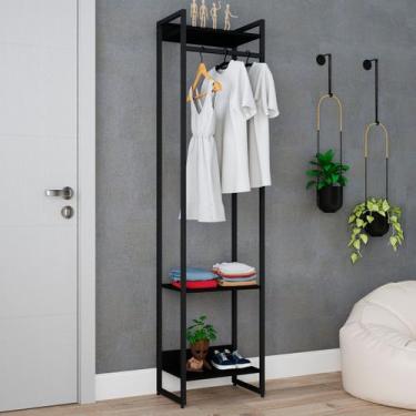 Imagem de Closet Arara 3 Prateleiras Preto ônix/Preto 19219 - Compace, Preto, Mo