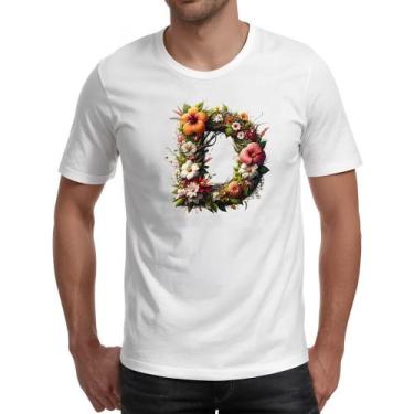 Imagem de Camiseta Unissex Alfabeto Floral Letra D - Alearts, GG