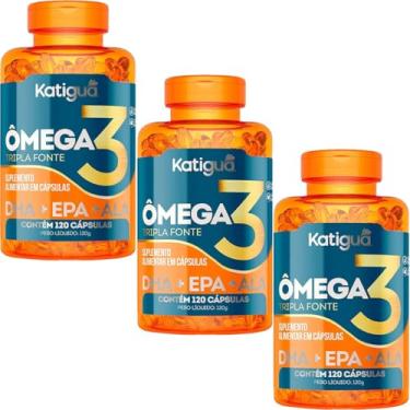 Imagem de Kit 3x Ômega 3 Tripla Fonte Dha Epa Ala 120 Cápsulas - Original Katiguá