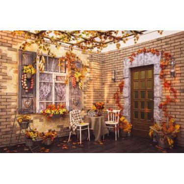 Imagem de Painel de Lona Casa Cenário de Outono - Fabrika de Festa, 150x100cm