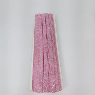 Imagem de 100 metros Elástico Lurex chato 7mm rosa 3786 100 encadernação - Moren