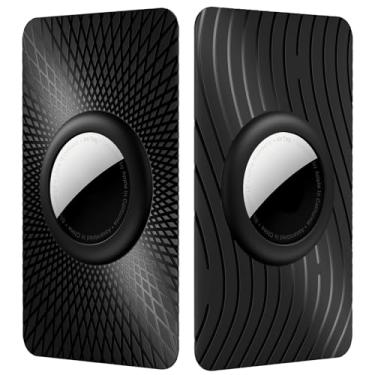 Imagem de Pacote com 2 capas de cartão para AirTag, porta-cartões leve compatível com Apple AirTag, porta-cartões fino para carteira, crachá, bolsa, bolsa