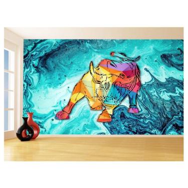 Imagem de Papel De Parede 3D Animais Pop Art Touro Bull 3,5M Pxa165