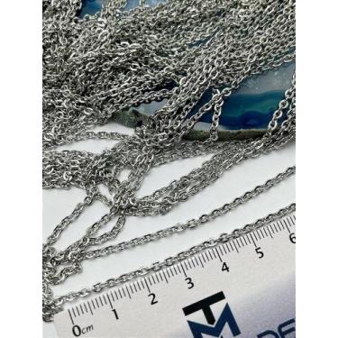 Imagem de Corrente Cadeado Diamantada Aço Inox 0,60mm Antialérgica 1 Metro - no-