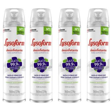 Imagem de Kit c/4 Desinfetante Lysoform Aerossol Uso Geral Original 360ml