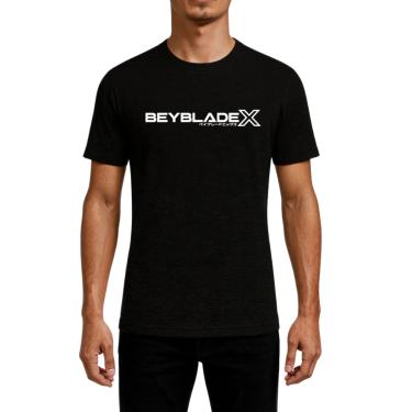 Imagem de Camiseta Dry Fit Preta Manga Curta Beyblade X Logotipo