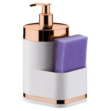 Imagem de Dispenser Porta Detergente 500ml Com Suporte Para Esponja Pia Cozinha 