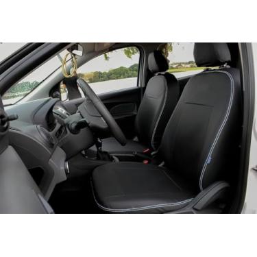 Imagem de Capa Banco Carro em Couro Sob Medida Compatível Novo Ka 2014 á 2022 (Encosto Traseiro Inteiro)