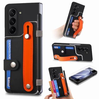 Imagem de Para Samsung Z Fold5 Capa dobrável de filme de vidro para Samsung Galaxy Z Fold 5 Fold5 Zfold5 Acessórios para telefone Funda Capa, preta, para Samsung Z Fold 5