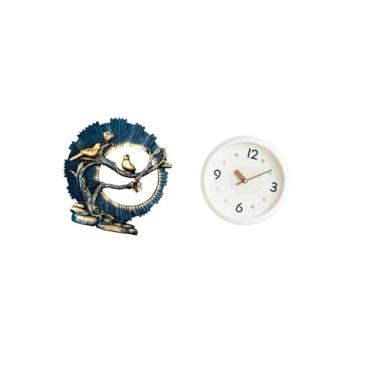 Imagem de Fenteer Ornamento de Estatueta de Resina para Sala de Estar, Mesa E Estante com Relógio de Parede Moderno, Grandes Números, Decoração Silenciosa para Pendurar