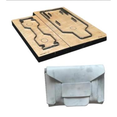 Imagem de YJIUYUANQ Matrizes de corte de couro, suporte de cartão sem costura, ferramenta de perfuração de base de madeira para projetos de artesanato em couro faça você mesmo, 100 x 70 mm