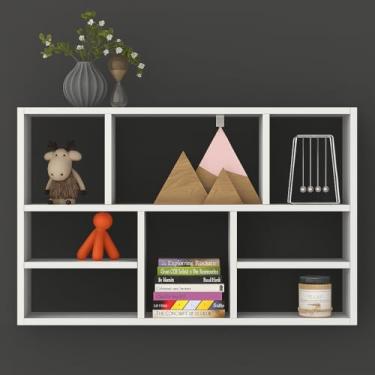 Imagem de Prateleira Decorativa MDF 70x90x15cm Organizador Modular para Sala Quarto e Escritório Nichos para Livros e Objetos sinanue