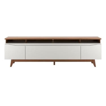 Imagem de Rack Para Tv Até 75 Polegadas 3 Portas Flynt St Off White E Canella 220cm