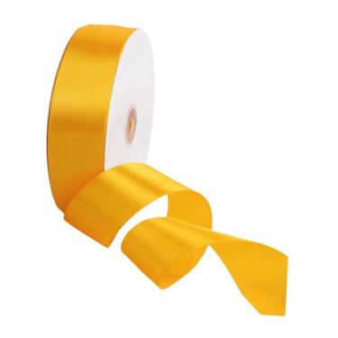 Imagem de Vaveren Rolo de fitas de tecido sólido, fita de cetim elegante e larga, 100 jardas, para laços de cabelo, embrulho de presentes, decoração de e, Amarelo