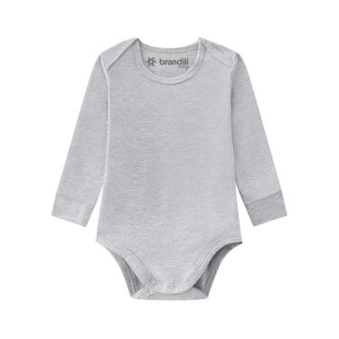 Imagem de Body básico bebê unissex de cotton Brandili Baby-CINZA