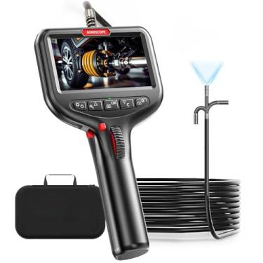 Imagem de Câmera Eorescópios Flexíveis Rotativa de 360° com Boroscópio de Cobra Ultrafino de 0,6 cm, Câmera de Inspeção de Tela de 4,3 polegadas, Câmeras Snake para Inspeção Automotiva e Manutenção de Máquinas