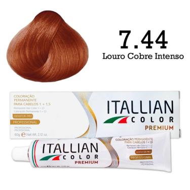 Imagem de Coloração Itallian Color Premium Louro Cobre Intenso 7.44 60G
