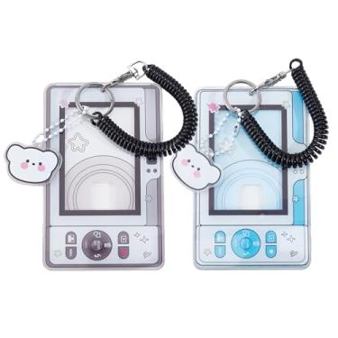 Imagem de NICENEEDED 2 peças de porta-cartões de foto de desenho animado, porta-cartões de foto, porta-chaves fofos porta-crachás de identificação, porta-cartões de proteção de acrílico