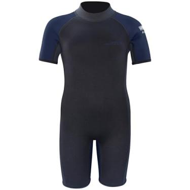 Imagem de Dark Lightning Roupa de mergulho infantil para meninos e meninas, maiô térmico de neoprene curto de 3 mm, roupas molhadas tamanho 4 a 14 capa para bebês/bebês/juvenis/jovens