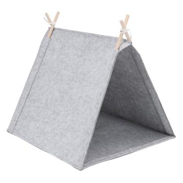 Imagem de RiToEasysports Cama para Cães Com Tenda para Animais de Estimação, Casa de Feltro Portátil Dobrável e Respirável para Cães e Gatos Pequenos para Uso Interno e Externo, 14,17 X 15,75 X 16,93 pol.