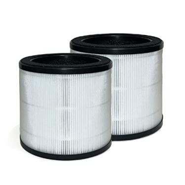 Imagem de Nispira Filtro de carbono ativado 3 em 1 True HEPA para purificador de ar | Compatível com Bionaire 360 UV Holmes HPA360W | Remove fumaças, pólen, poeira | 2 pacotes