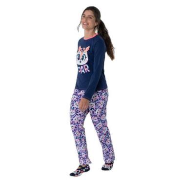 Imagem de Pijama Manga Longa Algodão Feminino Onça - Puket, M