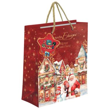 Imagem de Cesta de Natal Frutas e Chocolate Santa Edwiges 1,03kg Sacola com Glitter Presente