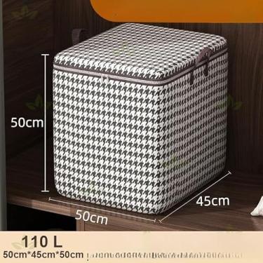 Imagem de Caixa Organizadora Grande para Guarda-Roupa 110L/140L/180L – Saco Organizador de Cobertor e Casaco com Tampa(3pcs,110L)