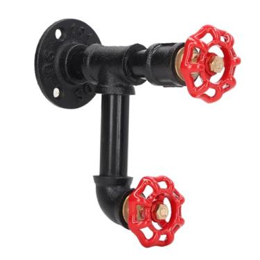 Imagem de GLOGLOW Rack de Gancho de Prateleira, Ferro, Resistente, Estilo Rústico, Montado na Parede para Casa, Escritório, café Industrial Pipe Coat Nan (C)