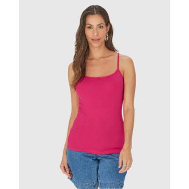 Imagem de Regata Básica Viscose Stretch Feminina Malwee Ref. 04489 Cor:Pink 972T