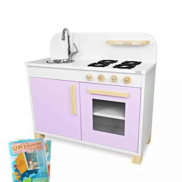 Imagem de Cozinha Infantil de Madeira Compacta Lilás - Eita Casa Perfeita