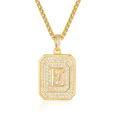 Imagem de AENEAS Colar de ouro 24k preenchido com inicial para mulheres - presente de aniversário presente de Natal para esposa namorada irmã amiga mãe dela colar de ouro sem manchas, Prata esterlina, Zircônia cúbica