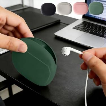 Imagem de Capa de silicone para fone de ouvido – Organizador de cabos – Suporte de fone de ouvido portátil com fio