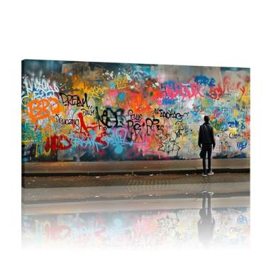 Imagem de Banksy Posters and Prints, Banksy Canvas Wall Art Grande, Banksy Art Wall Decor Canvas, Banksy Extra Large Wall Art Print - (50x100cm)50.8x101.6 cm sem moldura