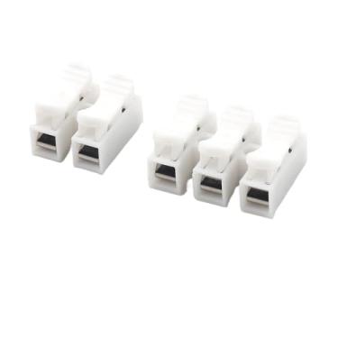 Imagem de ROUPWKWO 20/50 peças sem solda rápido 2P 3P conector de fio sem parafuso bloco terminal braçadeira de mola (2P, 50PCS)