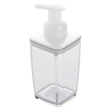 Imagem de WYNSJDBB Dispensador manual de bancada dispensador de sabão de espuma, dispensador de loção, para sabonete corporal, líquido a granel, sabonete líquido, óleo essencial recarregável (cor: cinza)