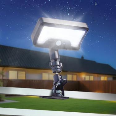 Imagem de HAARAY Luz solar de encaixe ao ar livre, luz de segurança com sensor de movimento, carregamento USB e luzes de cerca alimentadas por energia solar para quintal, deck, calha, acampamento, 3