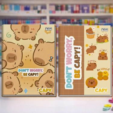 Imagem de Caderno Brochura 1/4 Capivara Capa Dura 96 Folhas Feminino - Nova Cade