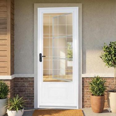 Imagem de Porta de Aço Postigo 215x85cm com Grade Quadrada Minas Sul Mgm Abertur