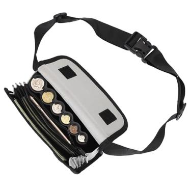 Imagem de BSTKEY Porta-moedas dos EUA, pochete com porta-moedas, bolsa de garçom, organizador de moedas, bolsa de armazenamento de moedas com cinto para garçonete, colecionador de moedas (cinza)