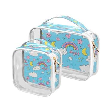 Imagem de xigua Linda bolsa de maquiagem para mulheres, bolsa transparente para cosméticos de viagem, bolsa de higiene portátil à prova d'água para viagens, férias, organização de banheiro