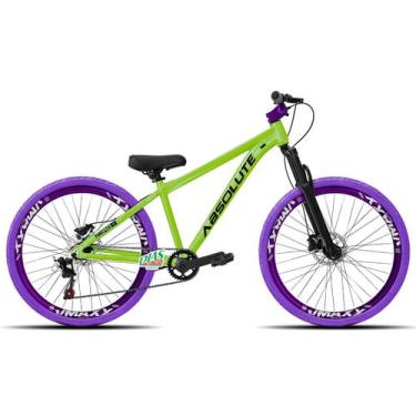 Imagem de Bicicleta Aro 26 Absolute Nero 5 Tamanho 15 1V, Verde, Vmaxx roxo, Pne
