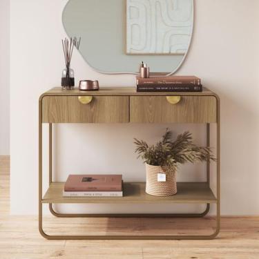 Imagem de Aparador Orgânico 2 Gavetas 100cm Pé Metal Luna Móvel na Caixa - Mvel 