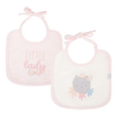 Imagem de Kit Babadores Bebê 2 Pçs Gatinha / Little Lady Rosa Menina - Hug