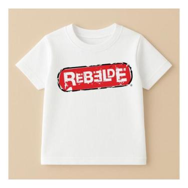 Imagem de Camiseta Infantil Rbd Rebelde Branca Logo Red 100% Algodão, Branco, 4